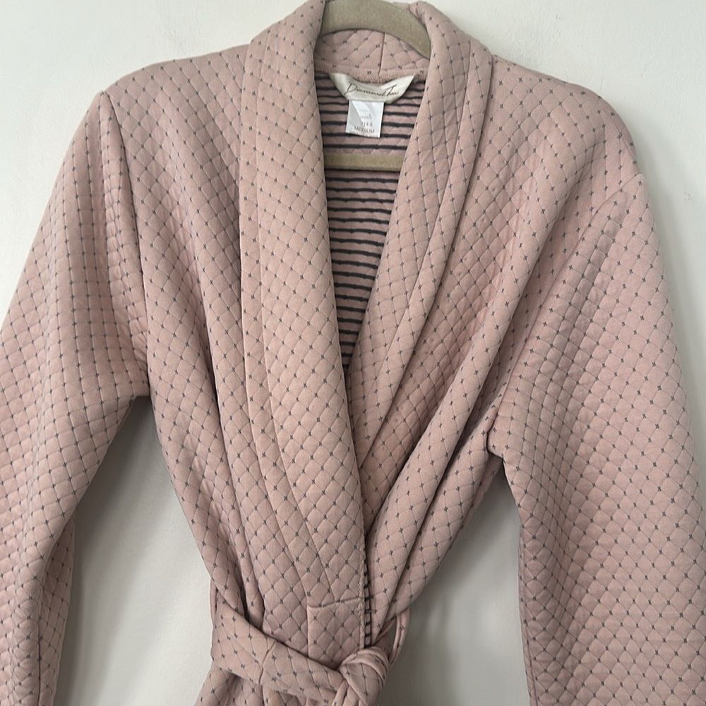 Diamond Tea Rose Quilted Pattern Long Robe M - Picture 2 of 8